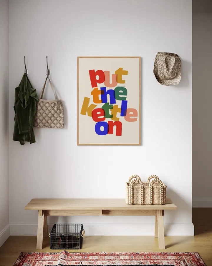 Put The Kettle On – Colorful Overlapping Typography Print - ShowMeMars