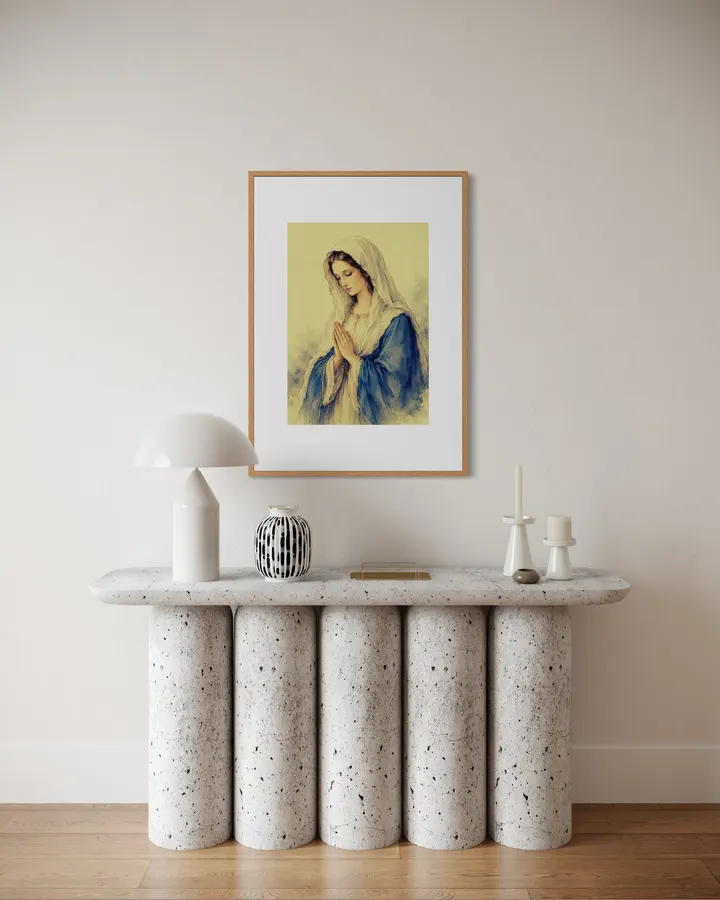The Virgin Mary in Prayer — A Moment of Quiet Prayer - Yuri Morino