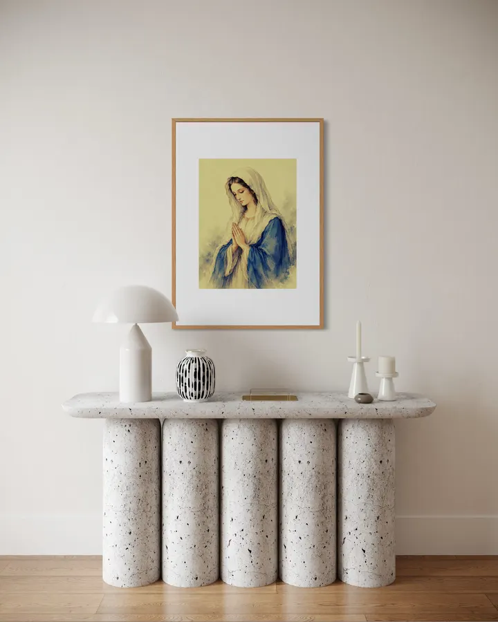 The Virgin Mary in Prayer — A Moment of Quiet Prayer - Yuri Morino