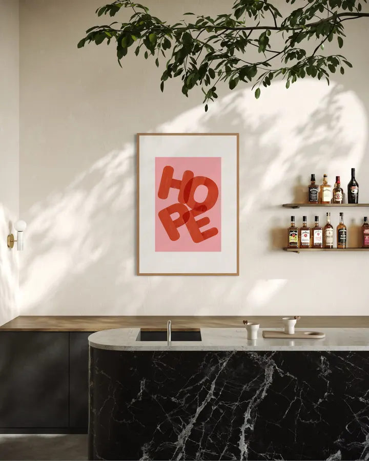 Hope – Retro Overlapping Typography Art Print