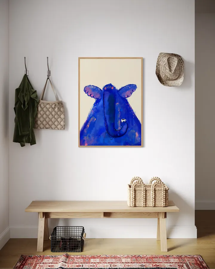 Big Blue Elephant Portrait - Anna Süßbauer