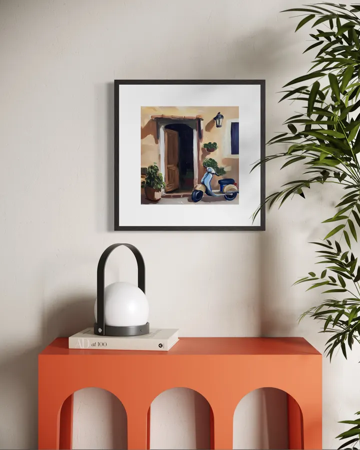 Vespa In Front Of House - Elena Avanesova