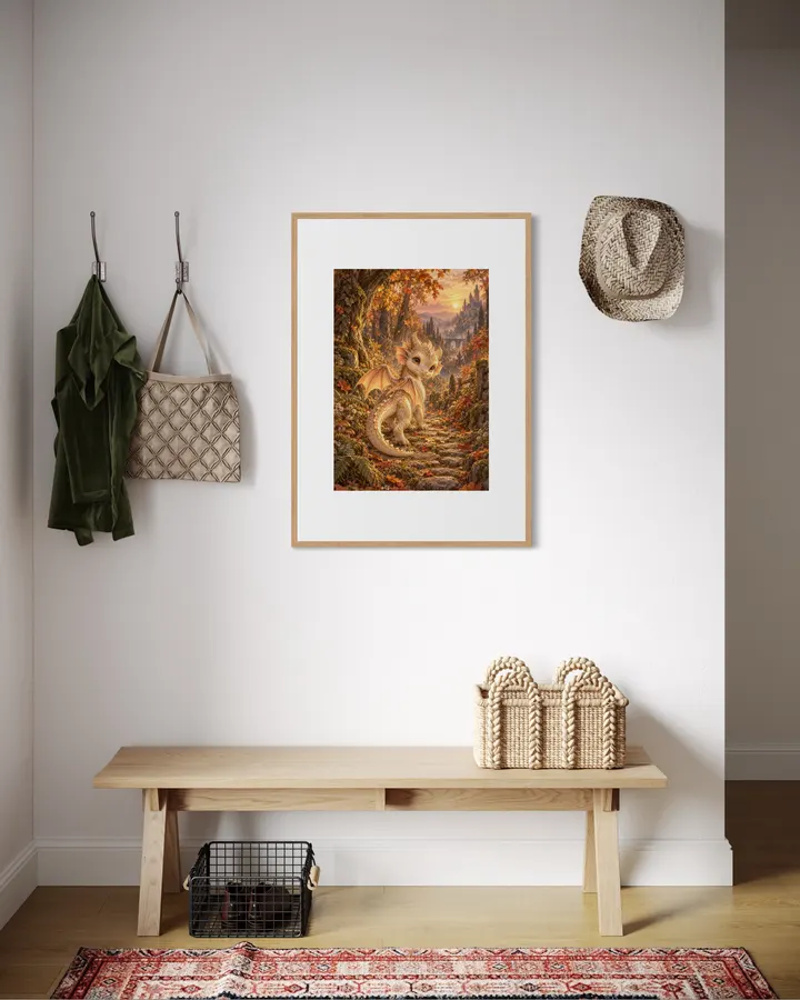 Baby Dragon Nursery Wall Art – Golden Forest(黄金の森)
