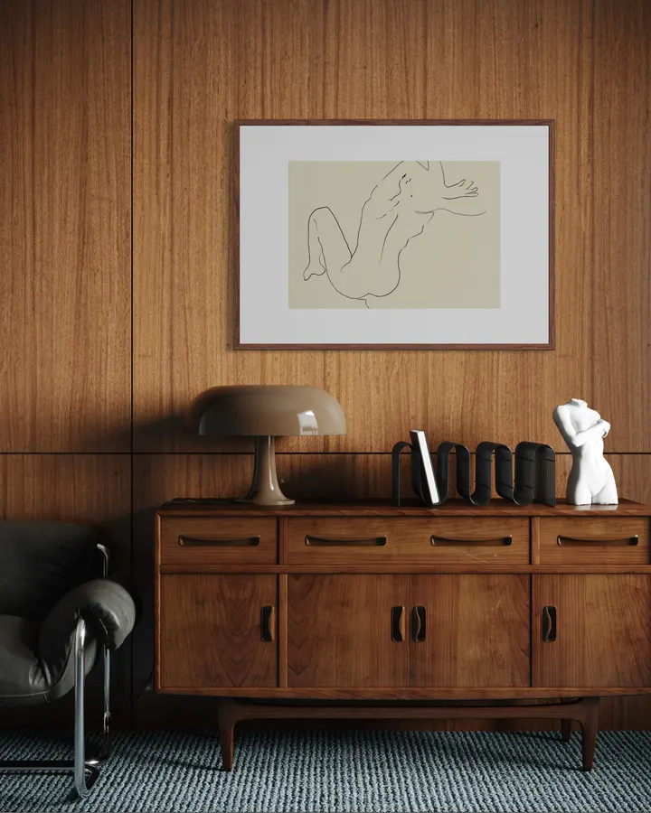 Minimalist Reclining Nude Line Drawing - Little Dean