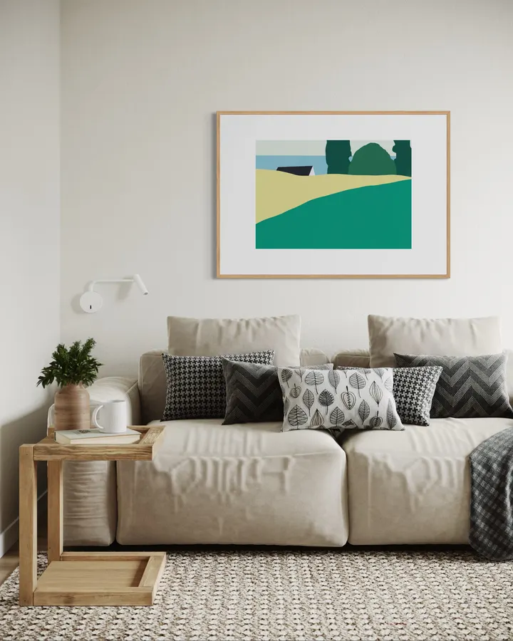 Coastal Cottage in Emerald, Sage & Tan - Little Dean