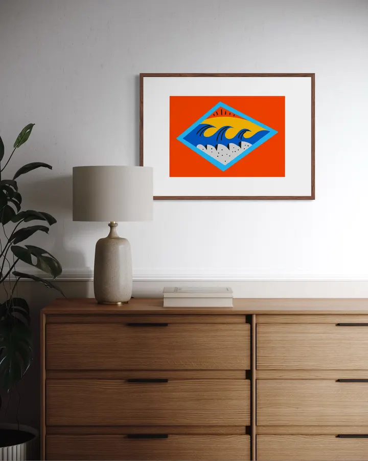 Abstract Colorful Ocean Waves Illustration	 - Pablo Ferreira