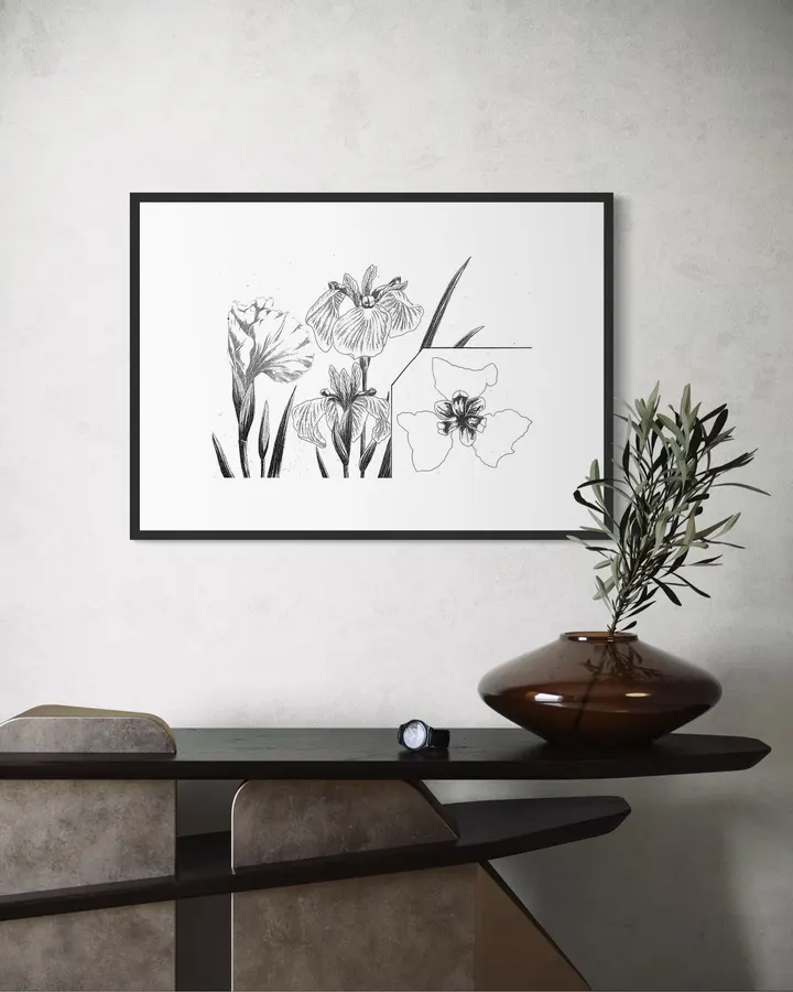 Japanese Wall Art Print - Iris Study