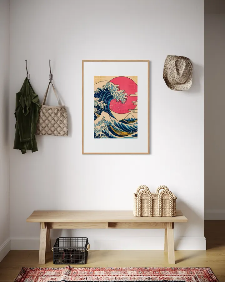 Pop Art Great Wave – Neon Kanagawa Wave Print | Japanese Ukiyo-e Inspired Wall Art