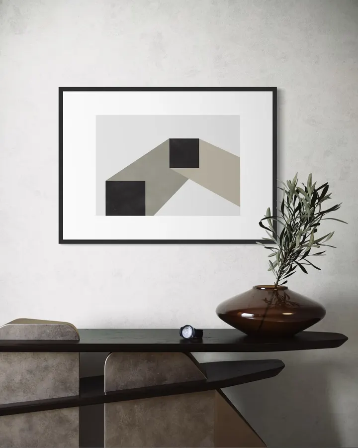 Modern Geometric Construct in Obsidian & Taupe - Little Dean