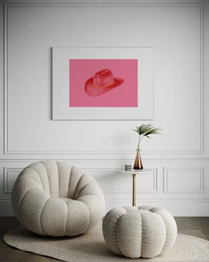 Red Stetson On Pink - Anyone Can Yeehaw