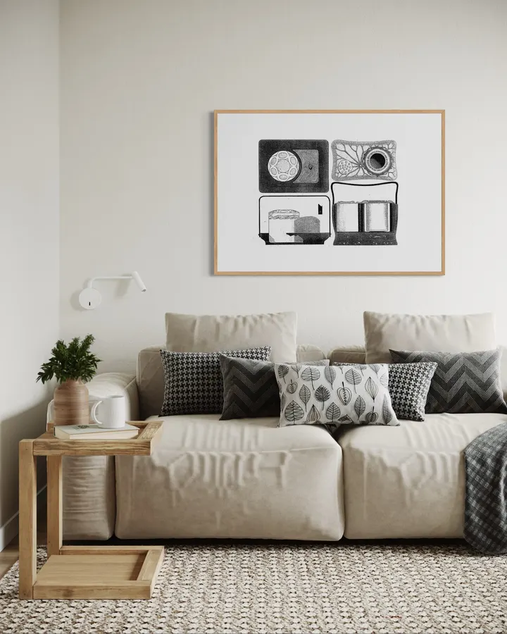 Japanese Wall Art Print - Narcissus Applied Design II