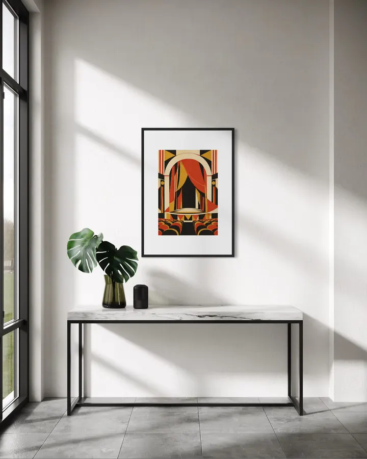 #035: The Last Show — Vintage Circus Theater Art, Art Deco Wall Art, Geometric Abstract Art | 最後のショー ― 幕の向こうに残る物語 ―