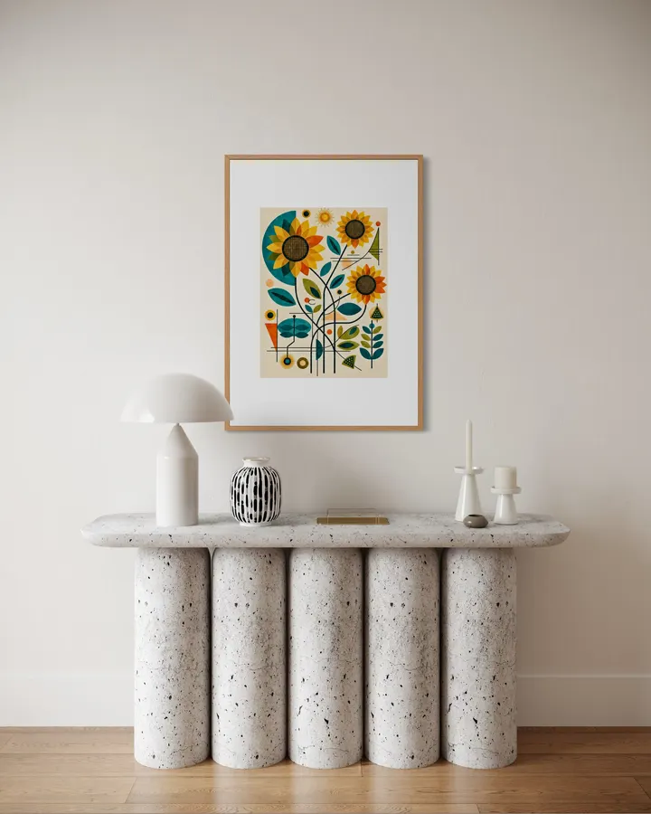 Sunflowers in Geometric Form - Yuri Morino