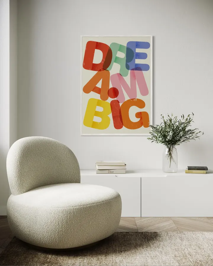 Dream Big – Colorful Retro Overlapping Typography - ShowMeMars