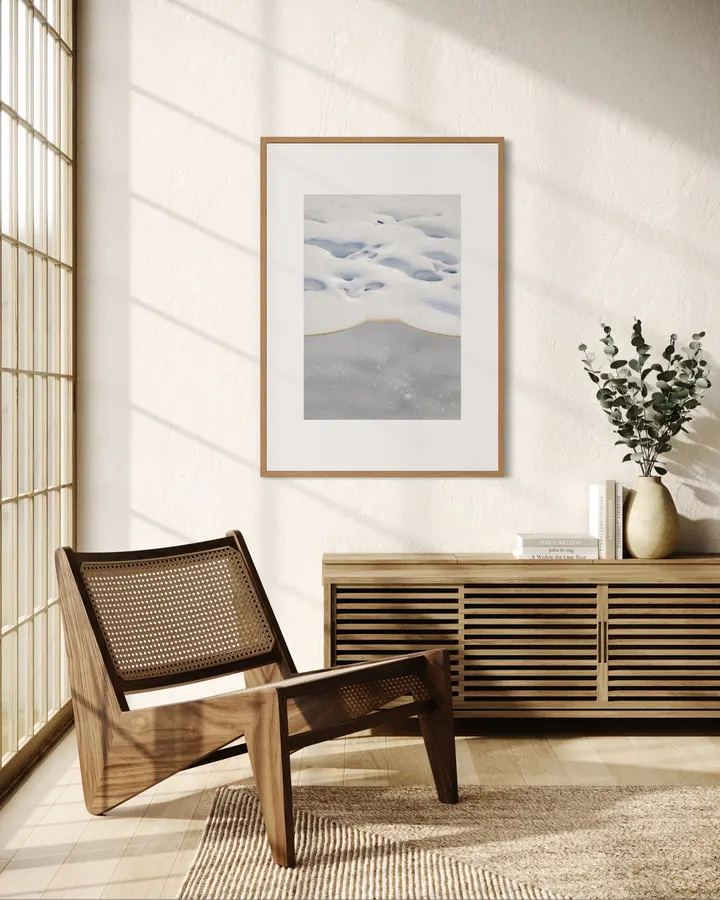 FUJI — Ten States: VII. Snow | White on White Textured Art - SUMIGANE