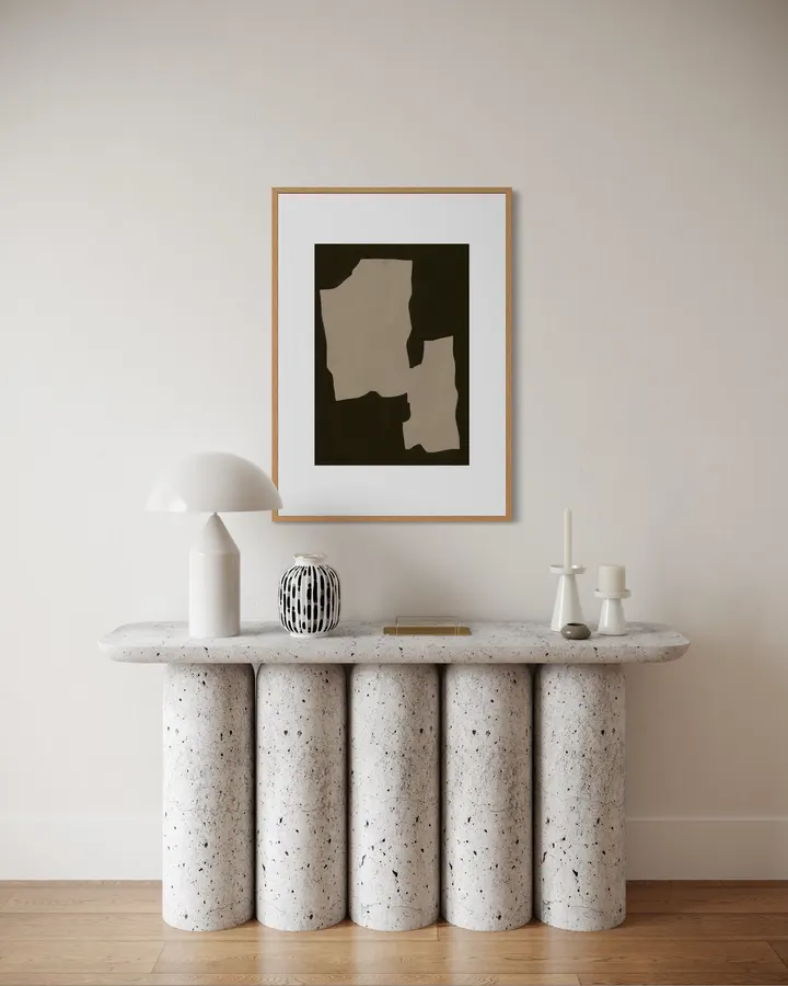 Modernist Cut-Out Silhouette in Black & Beige