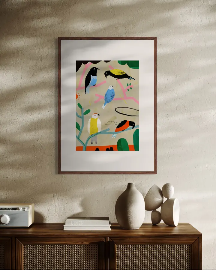 Birds on Beige - MotMot