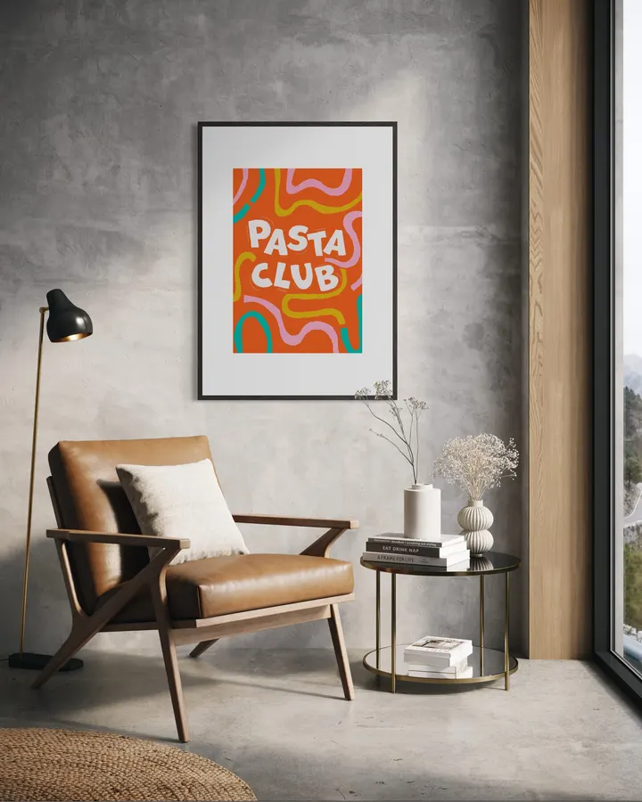 Pasta Club – Fun Retro Kitchen Typography Print
