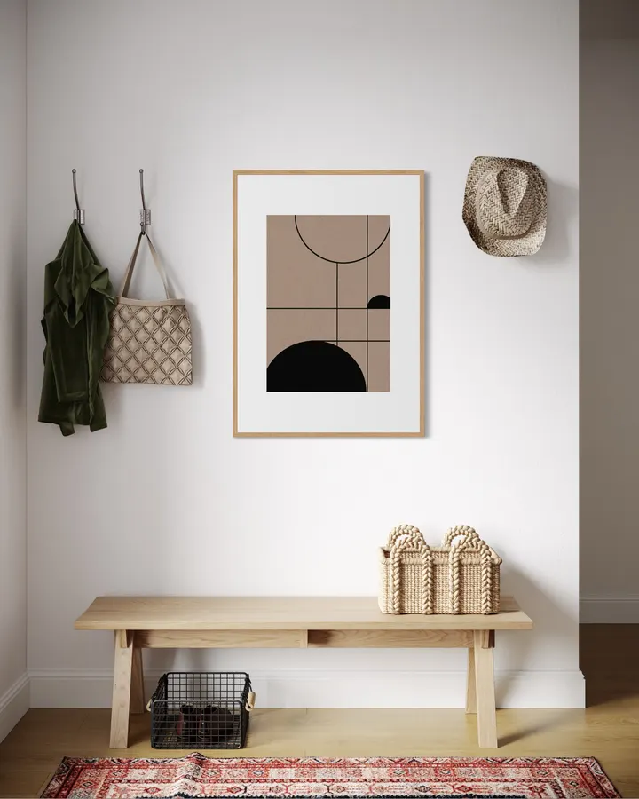 Terracotta Architectural Arch & Grid | Neutral Art
