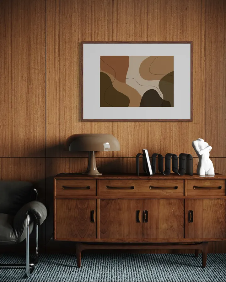 Organic Beige & Olive Abstract deep