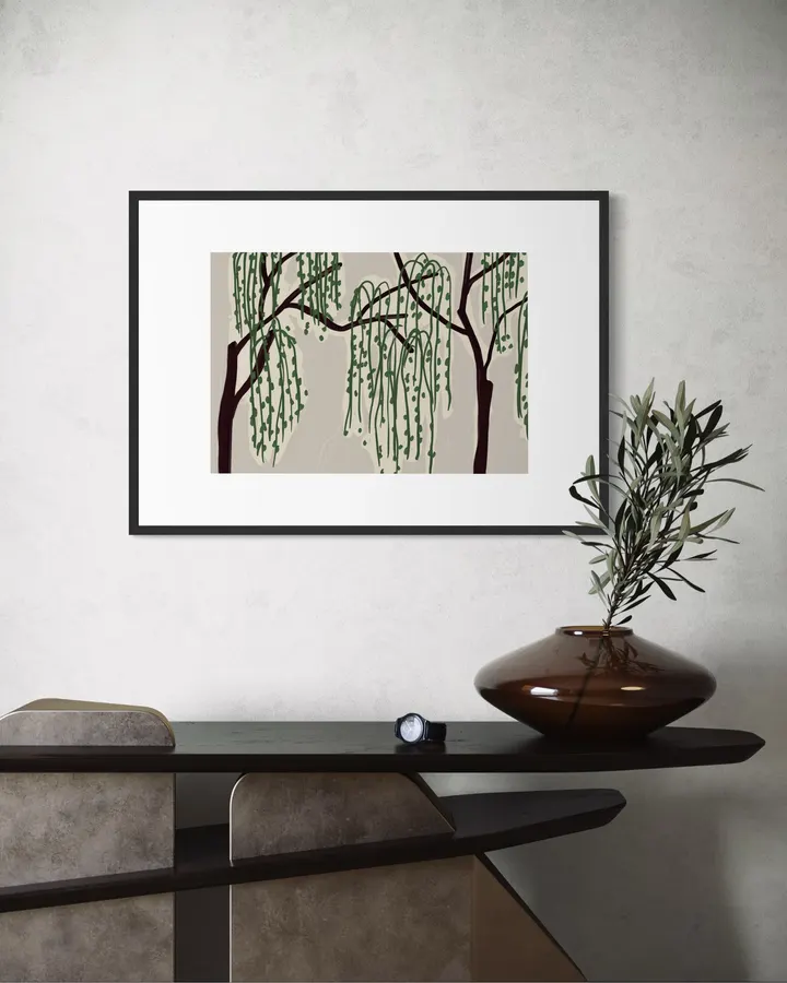 Weeping Willow Branches in Cream & Sage - Little Dean