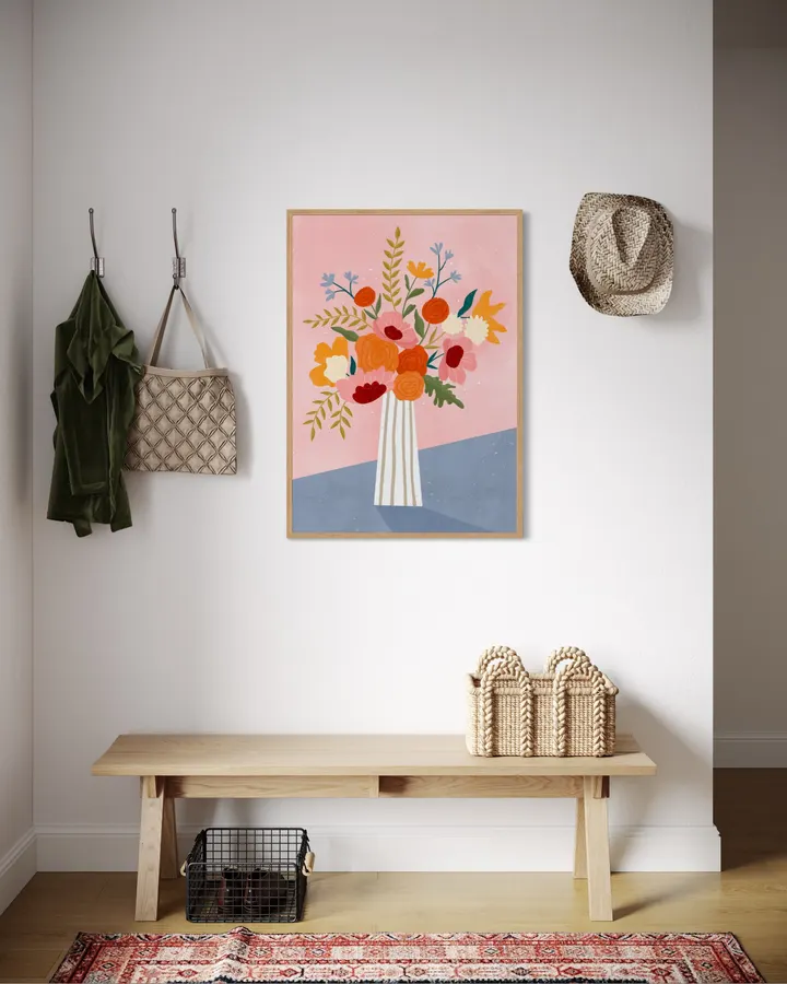 Line Vase with Flowers - Bea Muller