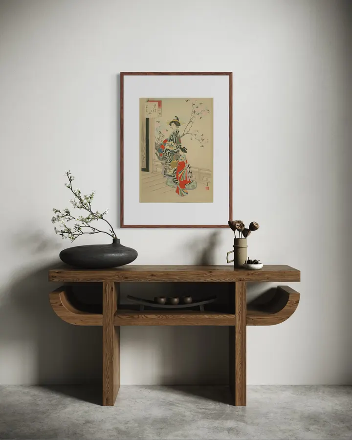 Mizuno Toshikata — Kutsuwaya, Woman of the Meiwa Era (1893) | Japanese Giclée Art Print