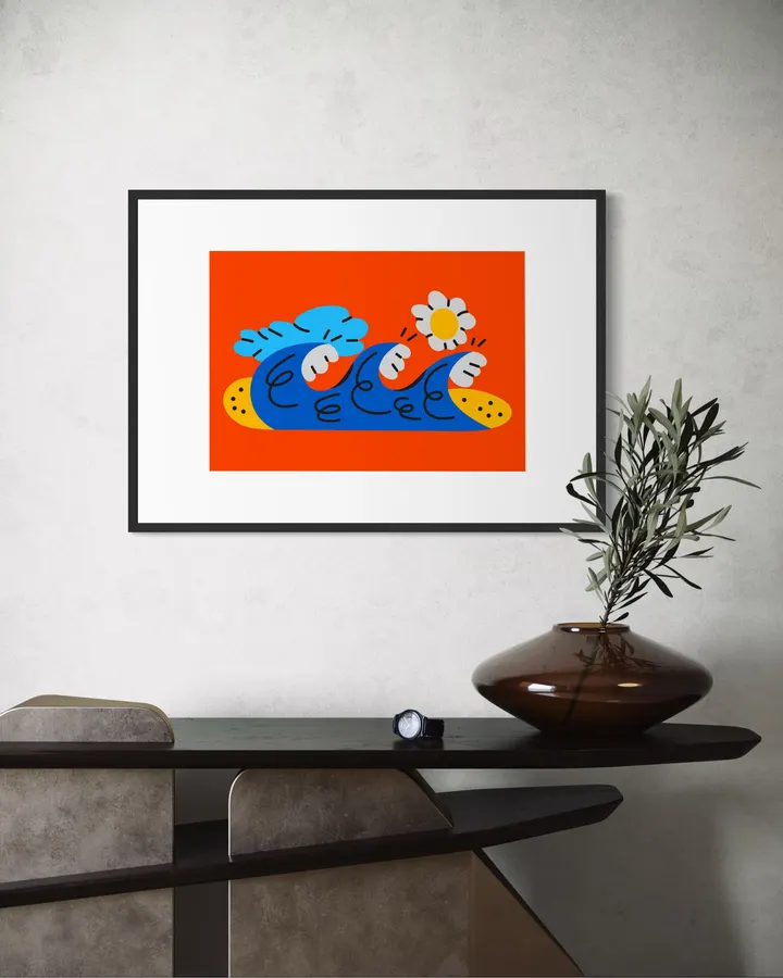Abstract Colorful Ocean Waves Illustration - Pablo Ferreira