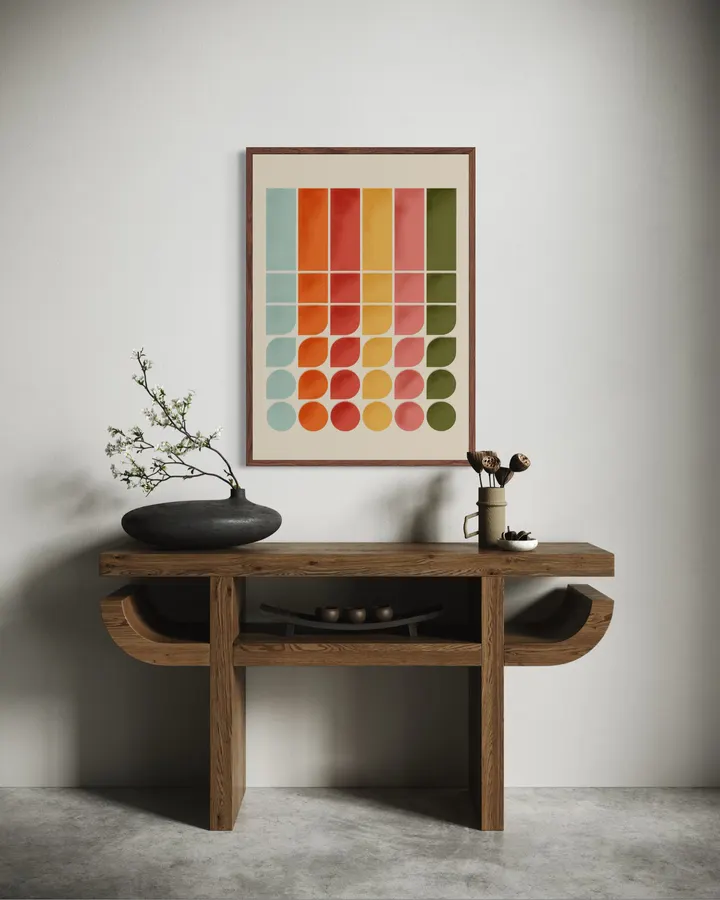 Geometric Progression – Retro Mid Century Minimal Art Print - ShowMeMars