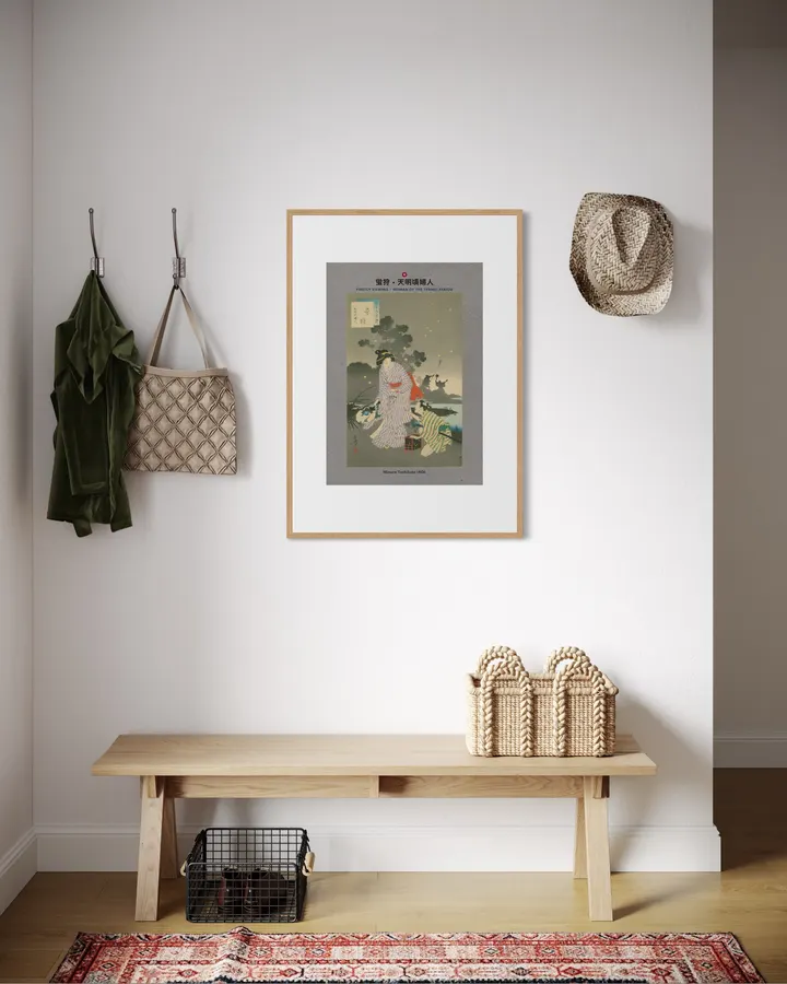 Japanese Wall Art Print - Firefly Viewing - Woman of the Tenmei Period