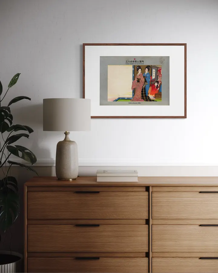 Japanese Wall Art Print - Three Women in an Interior