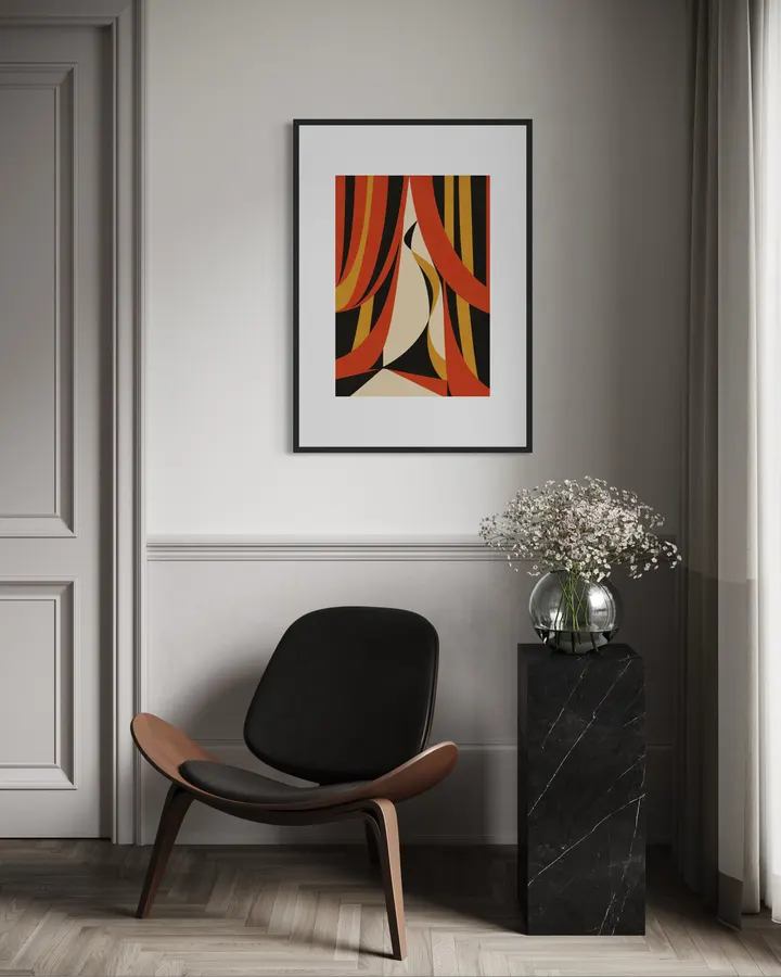 #033: The Grand Reveal — Vintage Circus Abstract Art, Modern Theater Wall Art Print | グランド・リヴィール ― 幕が開く、その瞬間 ― - Yuzy