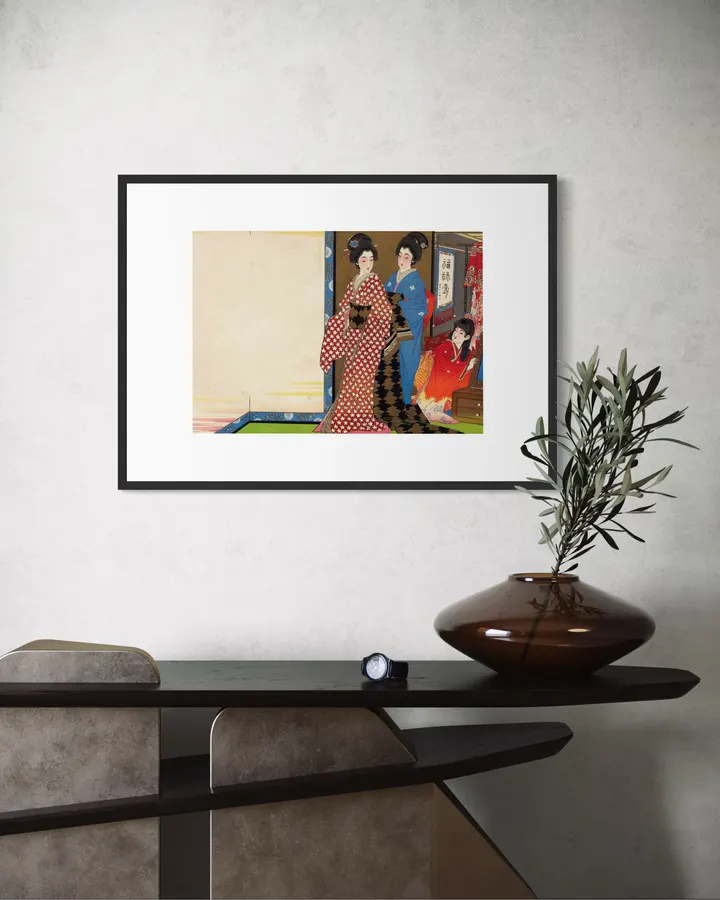Japanese Wall Art Print - Three Women in an Interior