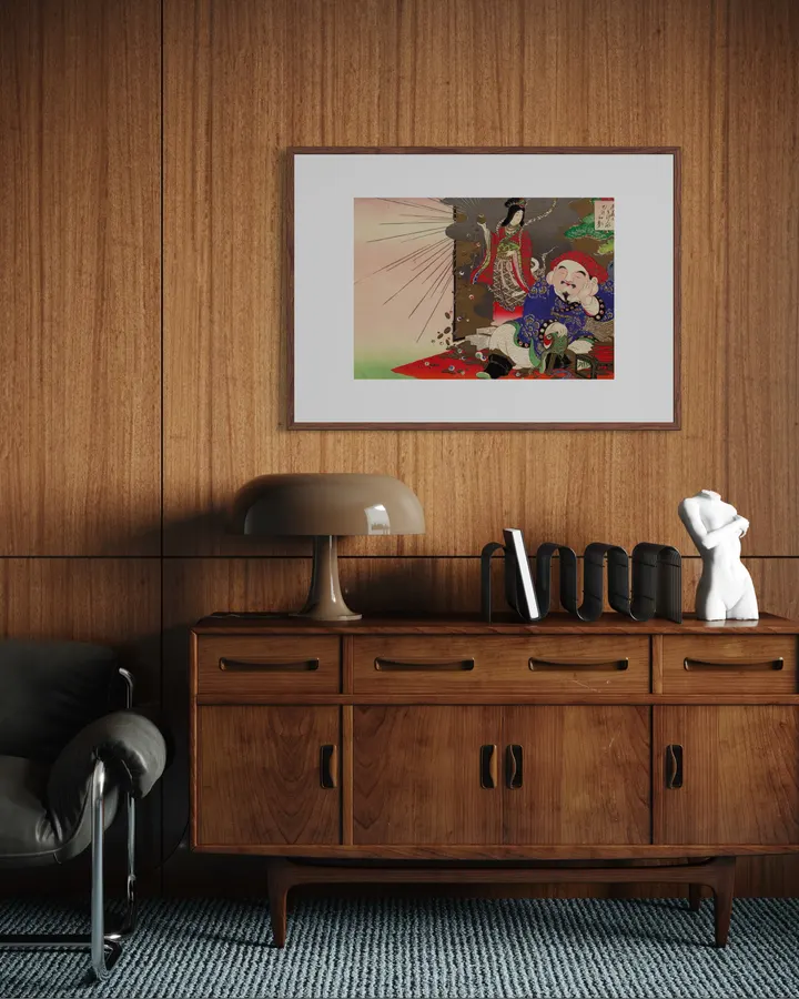 Japanese Wall Art Print - Lucky Figures and Auspicious Motifs