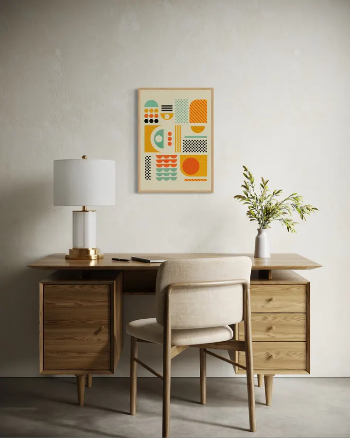 Bauhaus Geometric Pattern – Mid Century Modern Poster - ShowMeMars