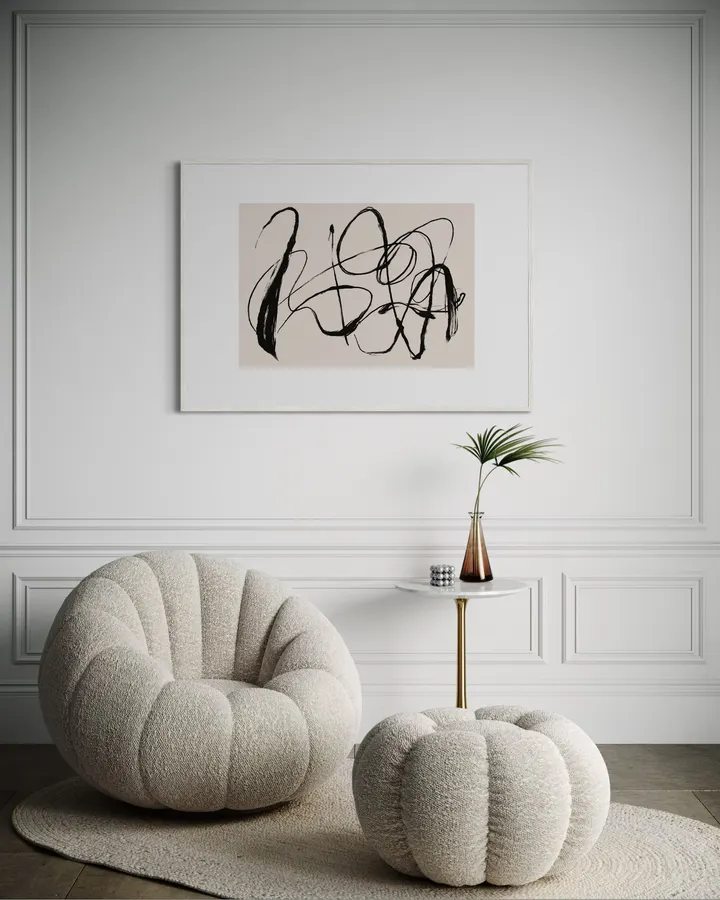 Expressive Gestures in Charcoal & Off-White