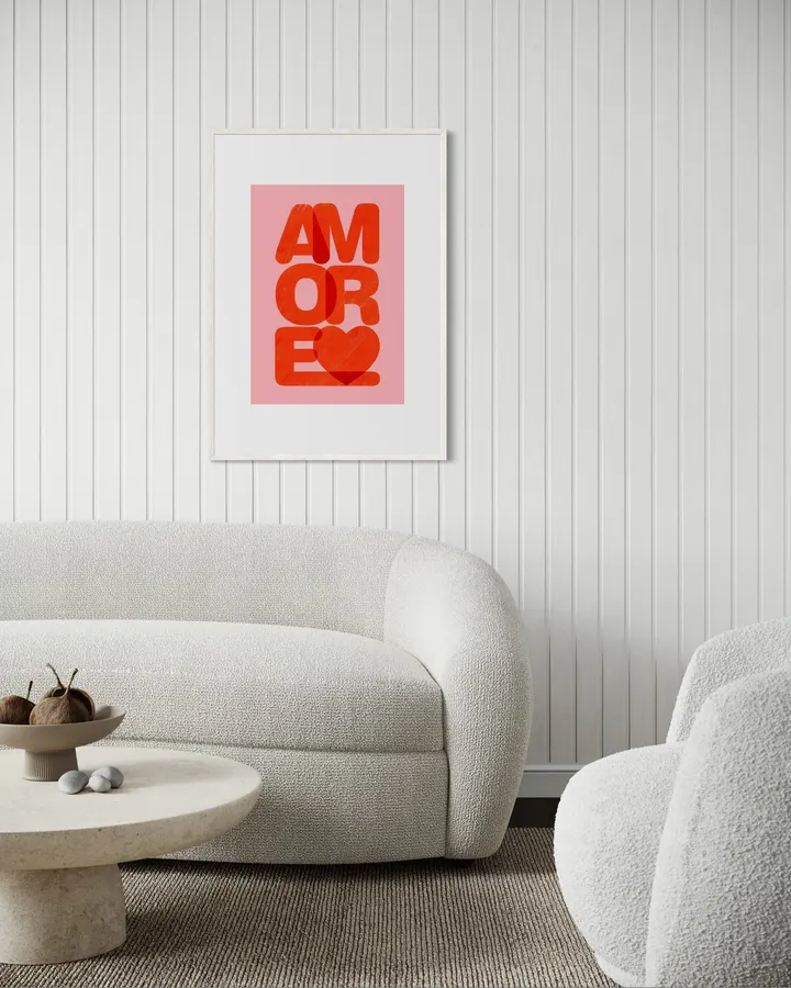 Amore – Retro Italian Typography Art Print - ShowMeMars