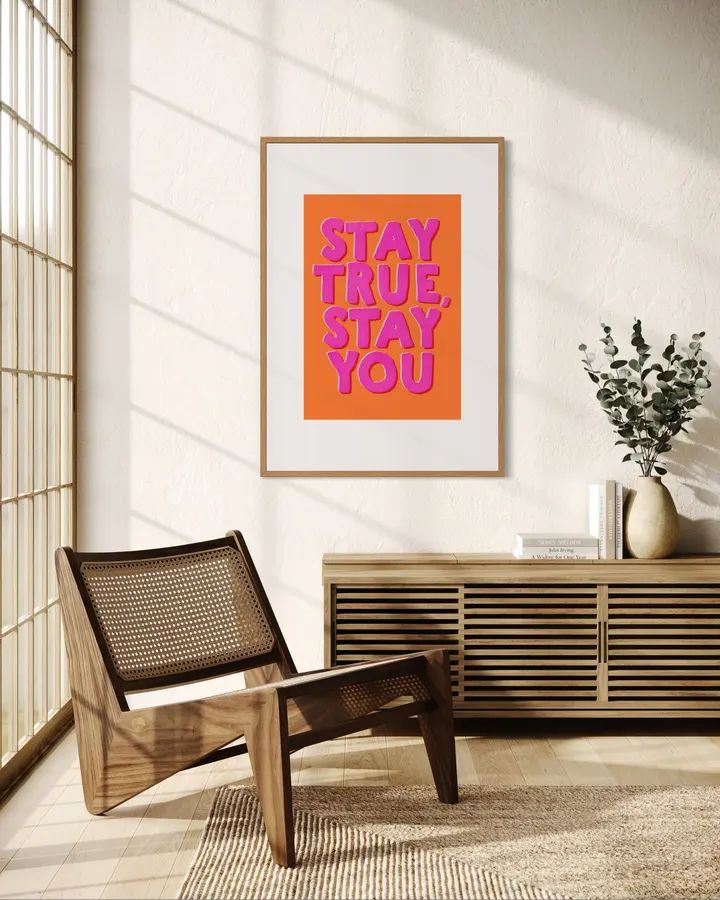 Stay True Stay You – Papercut Retro Typography