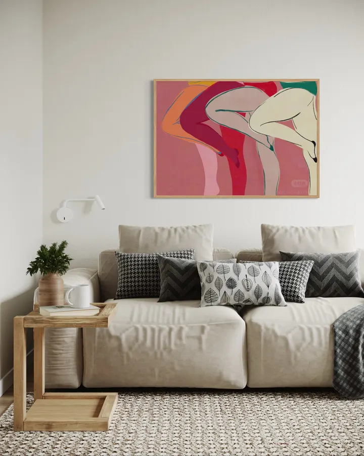 Lounging Figures in Crimson, Rose & Ochre - Little Dean