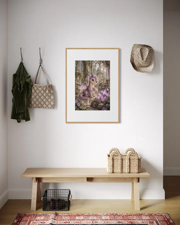 Baby Dragon Nursery Wall Art – Amethyst Garden（紫水晶の庭） - TAKAHASHI