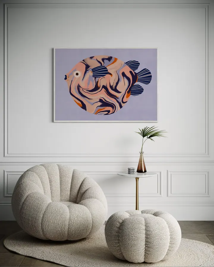 Marbled Pufferfish on Lavender - El buen limon