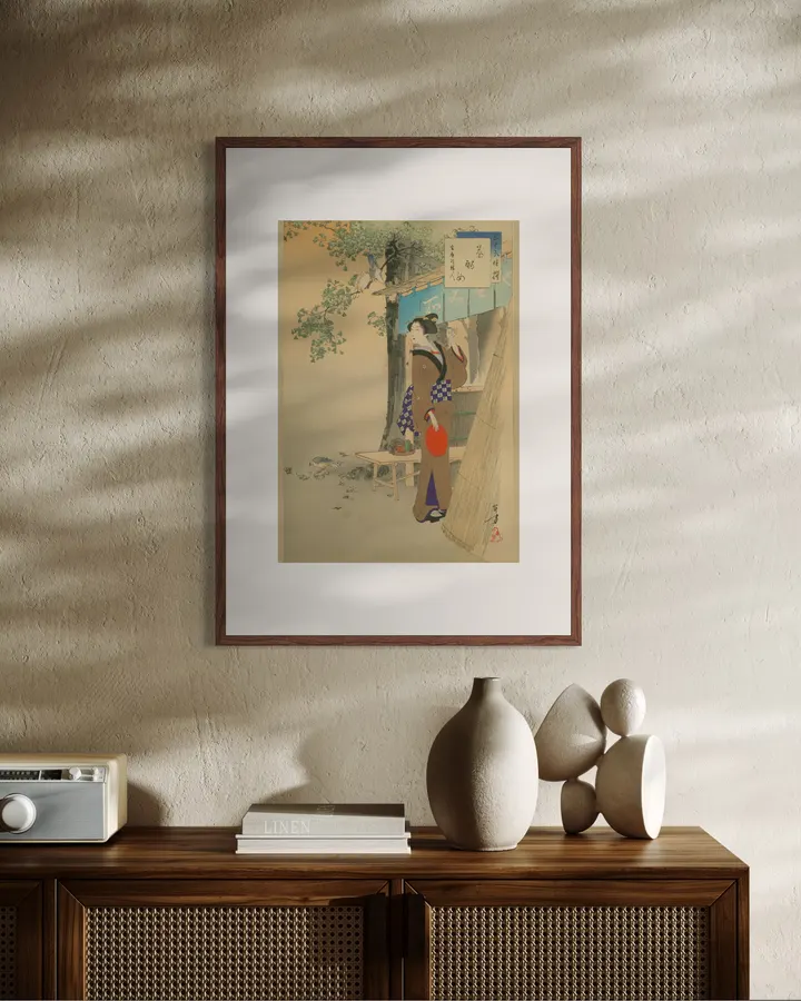 Japanese Wall Art Print - Tea Server - Woman of the Horeki Period