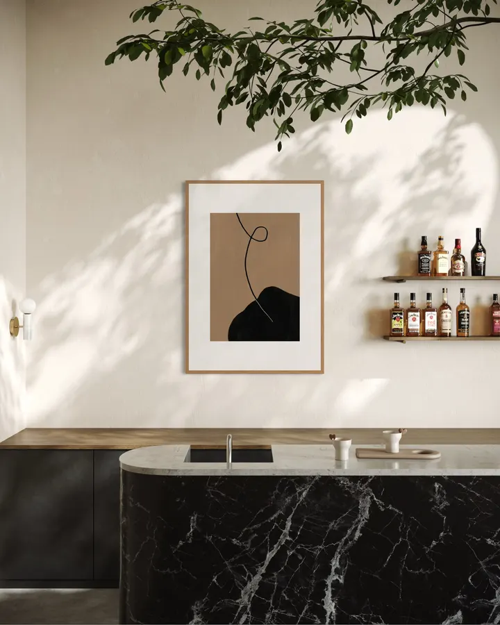 Modernist Cut-Out Silhouette in Black & Beige