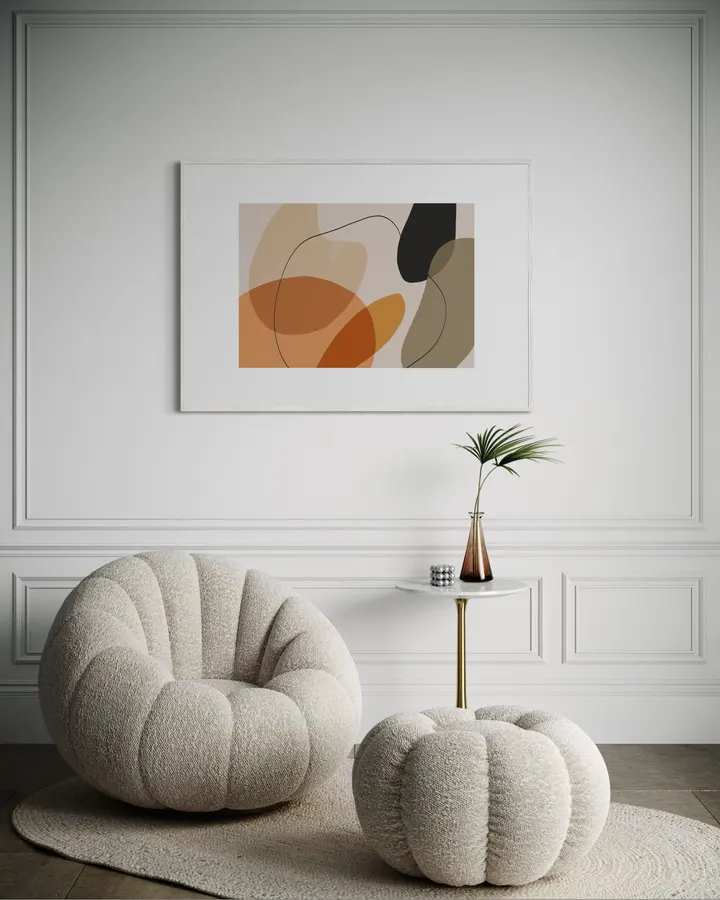 Modern Terracotta & Ochre Organic Abstraction