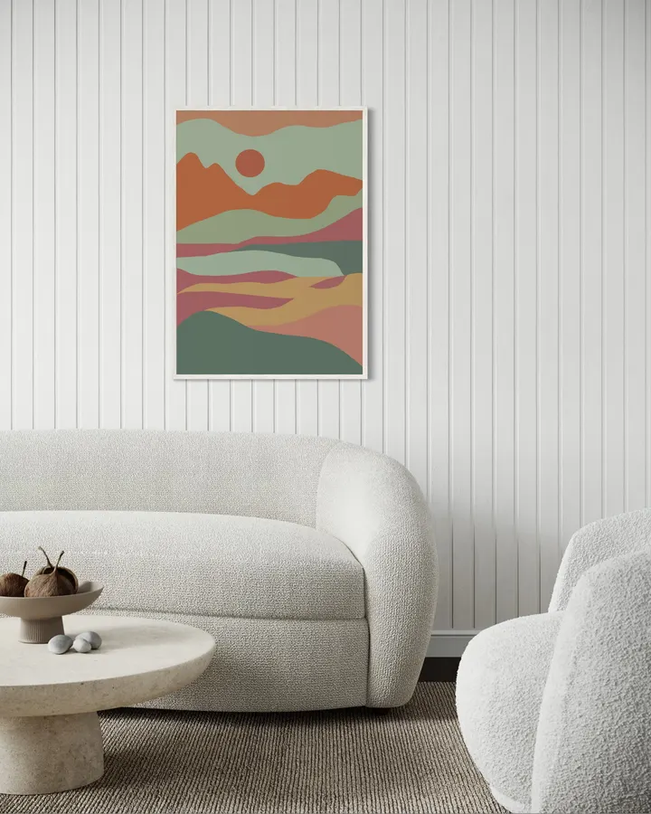 Earthy Wave Composition in Terracotta & Soft Sage - Little Dean