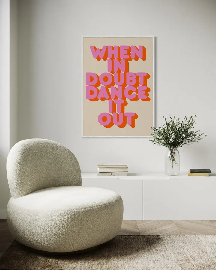 When in Doubt Dance It Out Fun Retro Typography - ShowMeMars