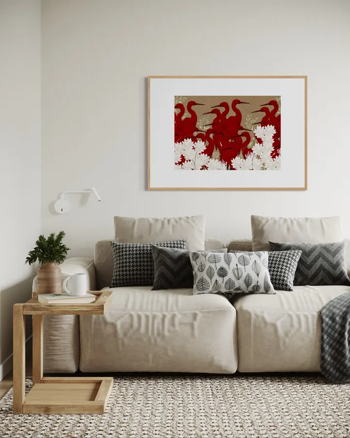 Crimson Herons and White Blossoms - DOXOLOGY