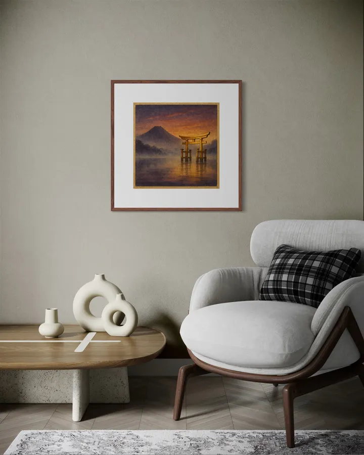 Fuji, Torii & Golden Sunset