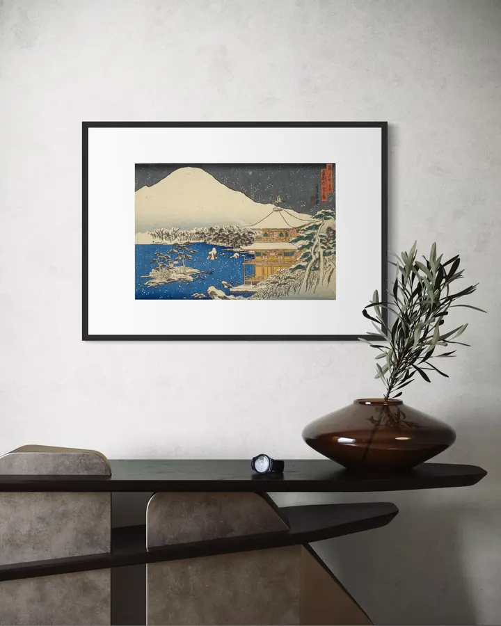 Vintage Kyoto Wall Art — Kinkaku-ji in Snow | Japanese Giclée Print - VIEWFIND