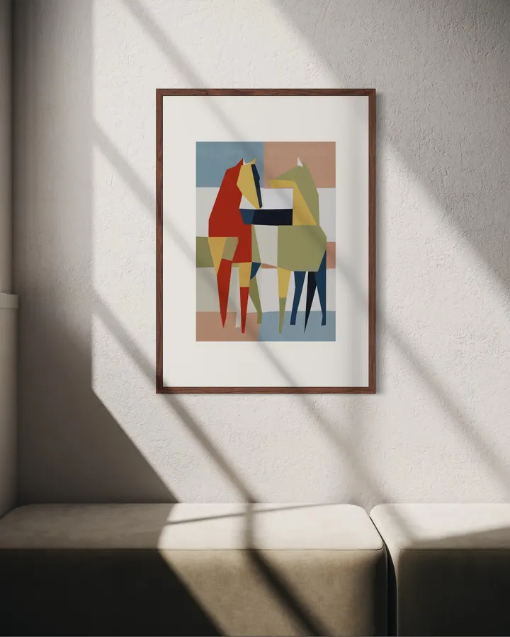 Modernist Equine Harmony in Rust, Ochre & Slate 06